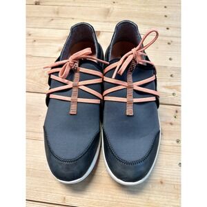 Olukai Mikili Women's US 8 Black Coral Lace Up Comfort Sneakers Shoes‎